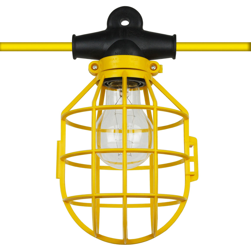 50Ft - 5 Light, String Light Style, Construction Lighting, Yellow Finish