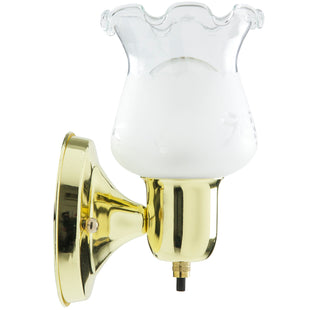 1 Light, Flower Style, Sconce, Polished Brass Finish