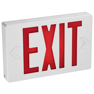 2 Light, Exit Light EM Backup Style, Emergency Lighting, White Finish