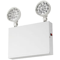 2 Light, Dual Head Emergency Light, NYC Approved Style, Emergency Lighting, White Finish