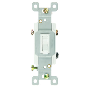 3-Way Grounded Toggle Wall Switch White Finish