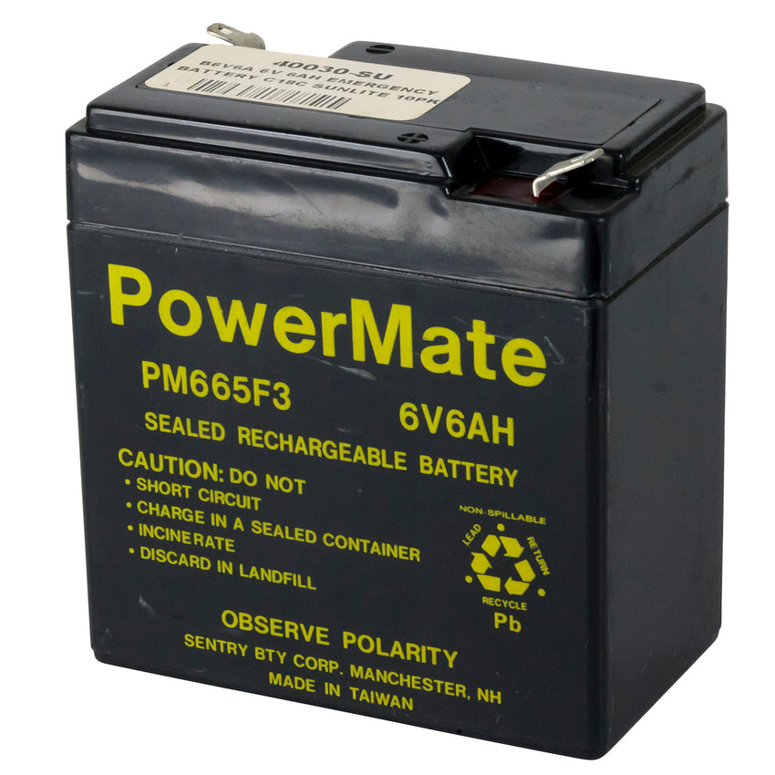 6 Volt 6 Amp Emergency Battery For Exit Sign