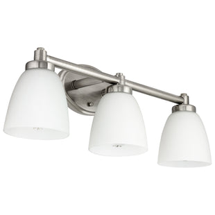 3 Light, Cone Style, Bathroom Fixtures, Brushed Nickel Finish