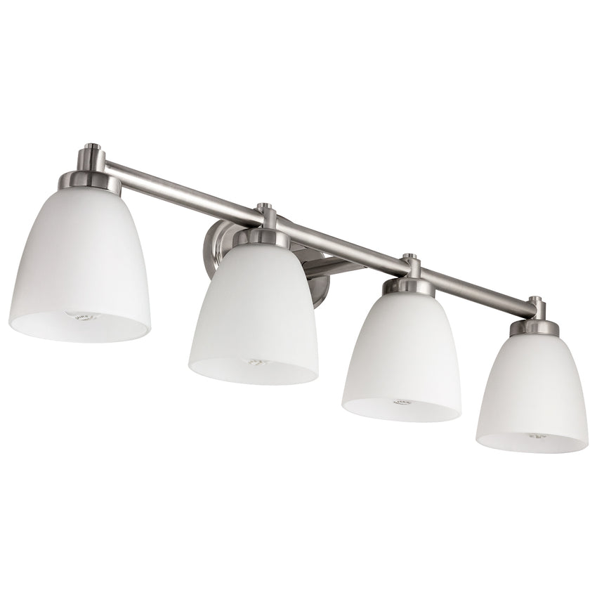 4 Light, Cone Style, Bathroom Fixtures, Brushed Nickel Finish