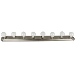 8 Light, Raceway Style, Bathroom Fixtures, Brushed Nickel Finish