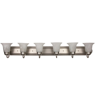 6 Light, Bell Style, Bathroom Fixtures, Brushed Nickel Finish