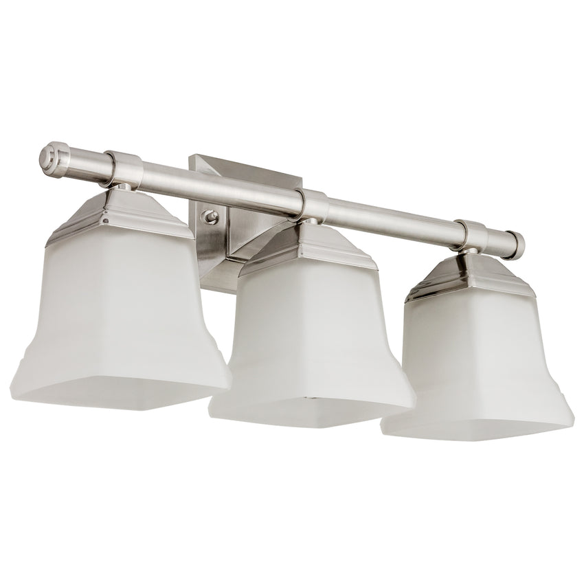 3 Light, Bell Style, Bathroom Fixtures, Brushed Nickel Finish