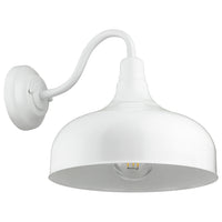 1 Light, Goose Neck Style, Porch Lighting, White Finish