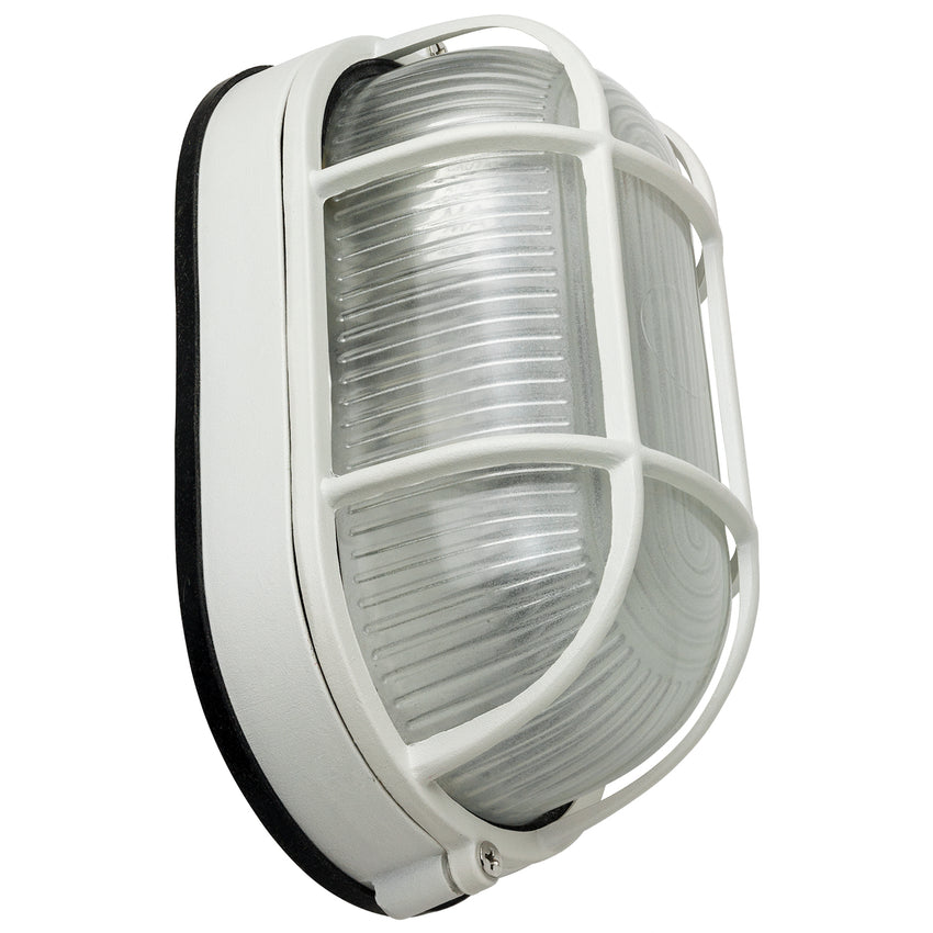 1 Light, Oval Style, Porch Lighting, White Finish