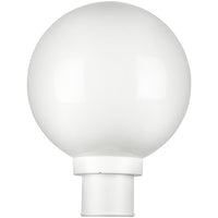 1 Light, Globe Style, Pathway Lighting, White Finish