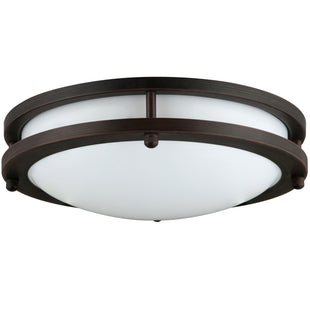 12" Surface Mounted Double Band Fixture, Oil Rubbed Bronze Finish CCT Selectable