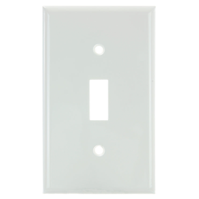 1 Gang Toggle Switch Plate White Finish