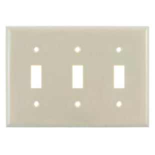 3 Gang Toggle Switch Plate Ivory Finish