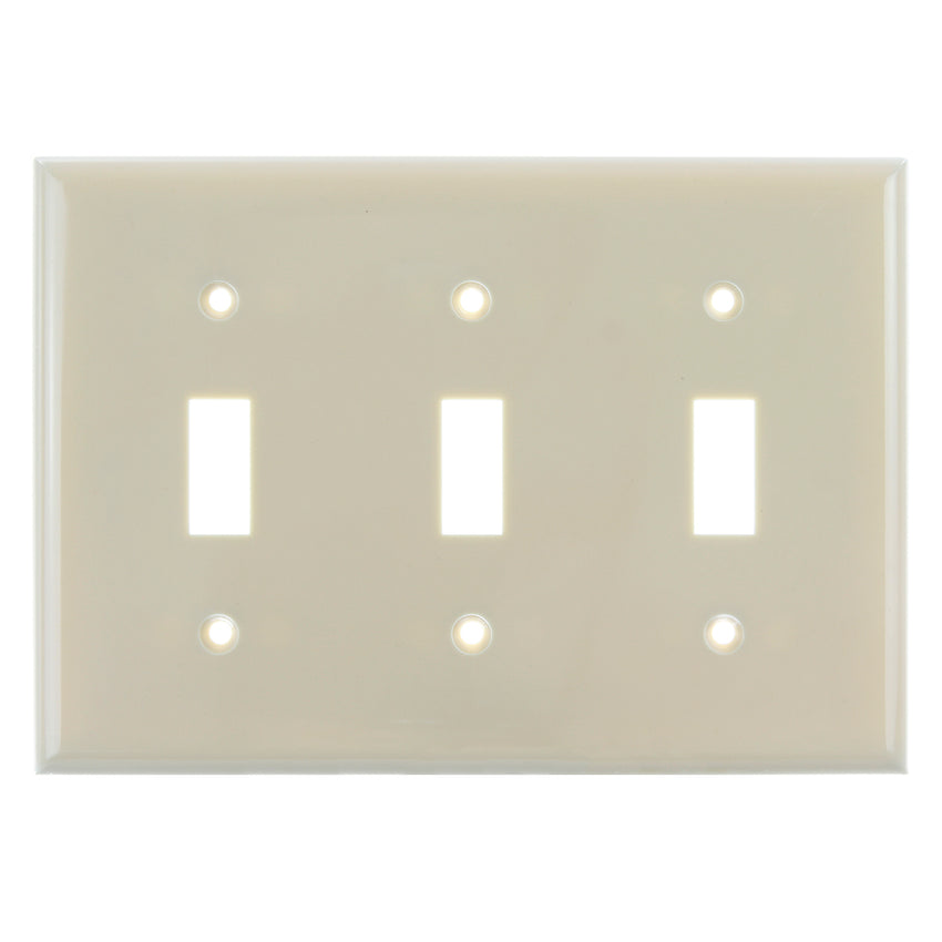 3 Gang Toggle Switch Plate Ivory Finish