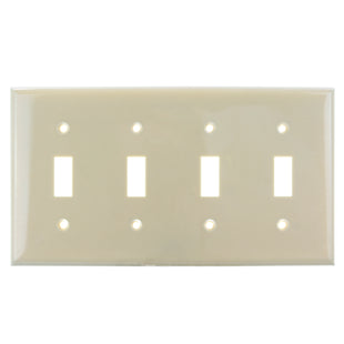 4 Gang Toggle Switch Plate Ivory Finish