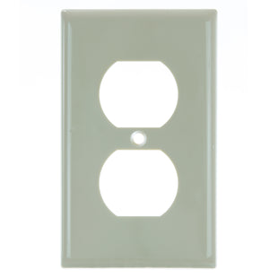 1 Gang Duplex Receptacle Plate Ivory Finish