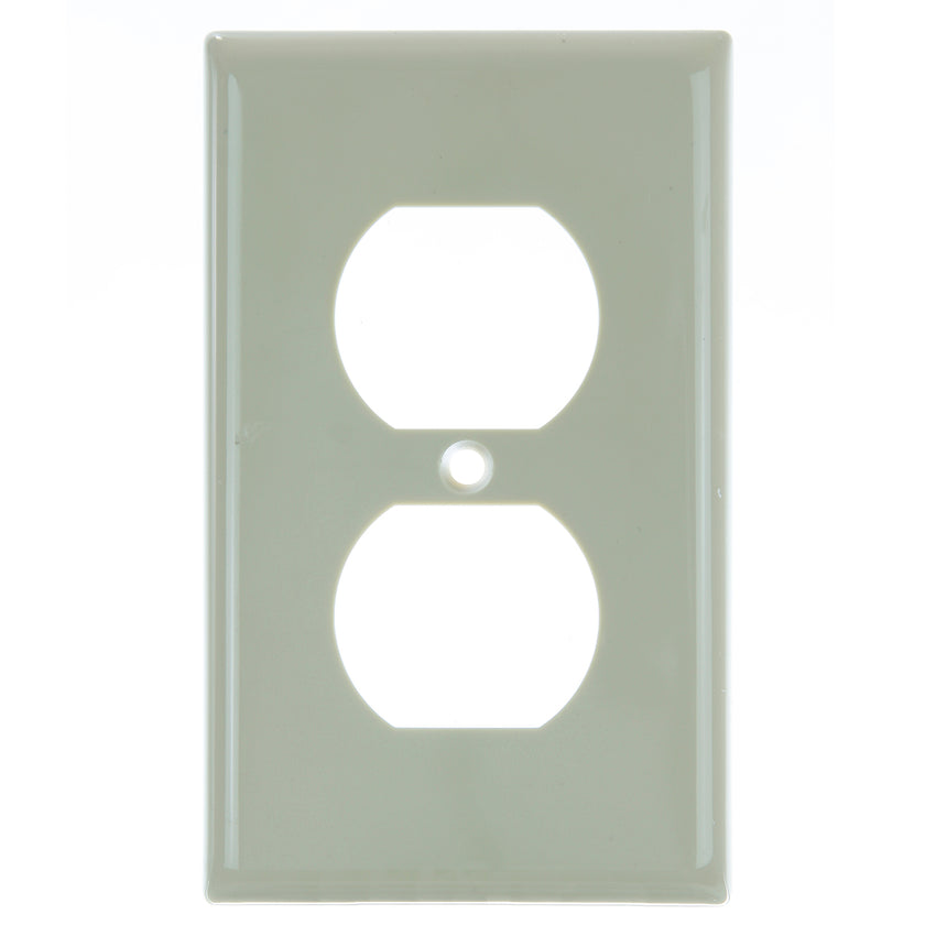 1 Gang Duplex Receptacle Plate Ivory Finish