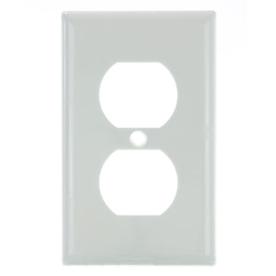 1 Gang Duplex Receptacle Plate White Finish