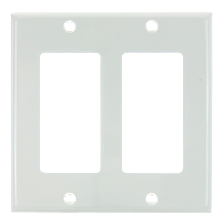 2 Gang Decorative Plate White Finish