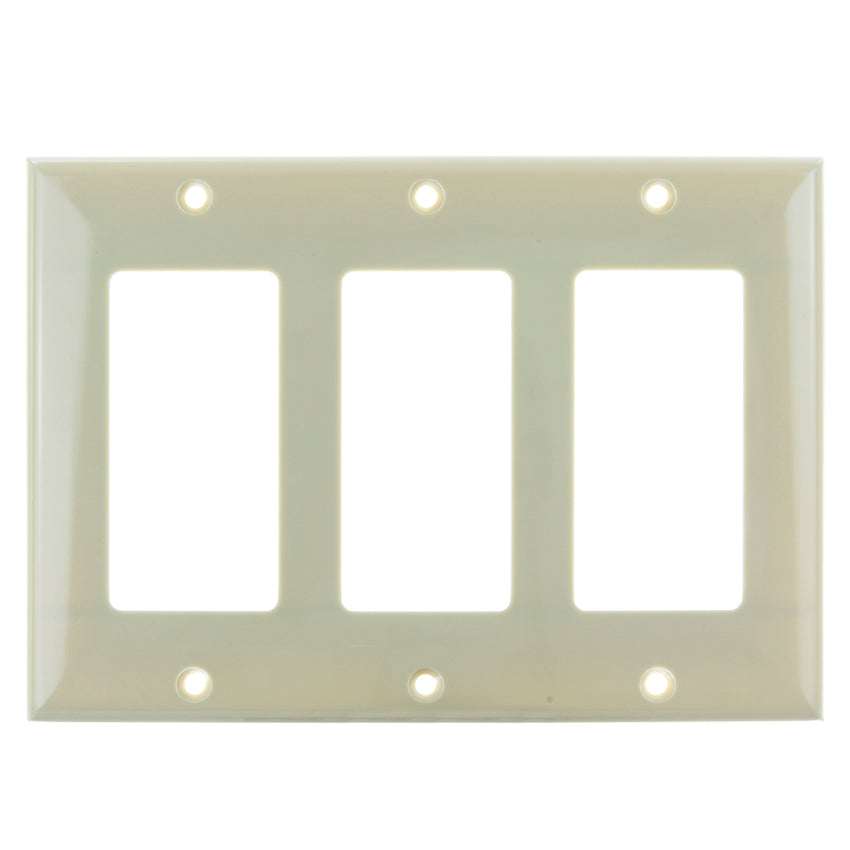 3 Gang Decorative Plate Ivory Finish