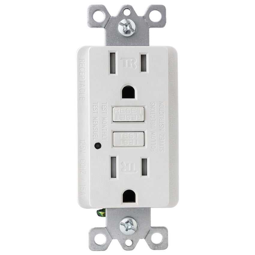 15A Gfci Receptacle Tamper Resistant White Finish