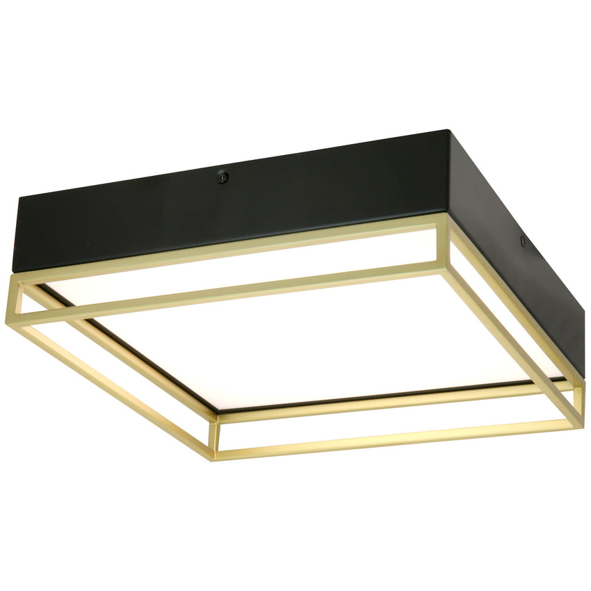 13" Decorative Surface Mounted Fixture, Black+Gold Finish, CCT Selectable