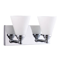 2 Light, Cone Style, Bathroom Fixtures, Brushed Nickel Finish