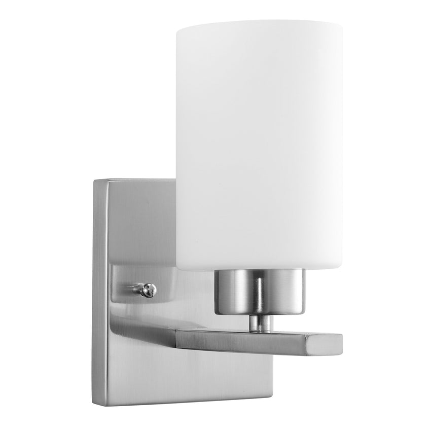 1 Light, Cylinder Style, Bathroom Fixtures, Brushed Nickel Finish