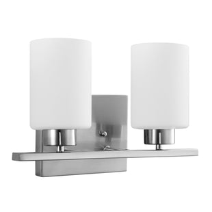 2 Light, Cylinder Style, Bathroom Fixtures, Brushed Nickel Finish