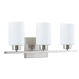 3 Light, Cylinder Style, Bathroom Fixtures, Brushed Nickel Finish