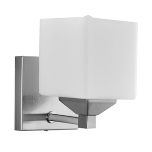 1 Light, Cube Style, Bathroom Fixtures, Brushed Nickel Finish