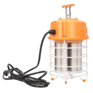 Portable Work Light Fixture, Orange Finish 5000K - Super White