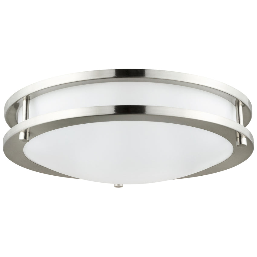 12" Surface Mounted Double Band Fixture, Brushed Nickel Finish CCT Selectable