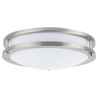 14" Surface Mounted Double Band Fixture, Brushed Nickel Finish CCT Selectable