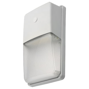 Outdoor Mini Wallpack with Photocell Sensor White Finish CCT Selectable