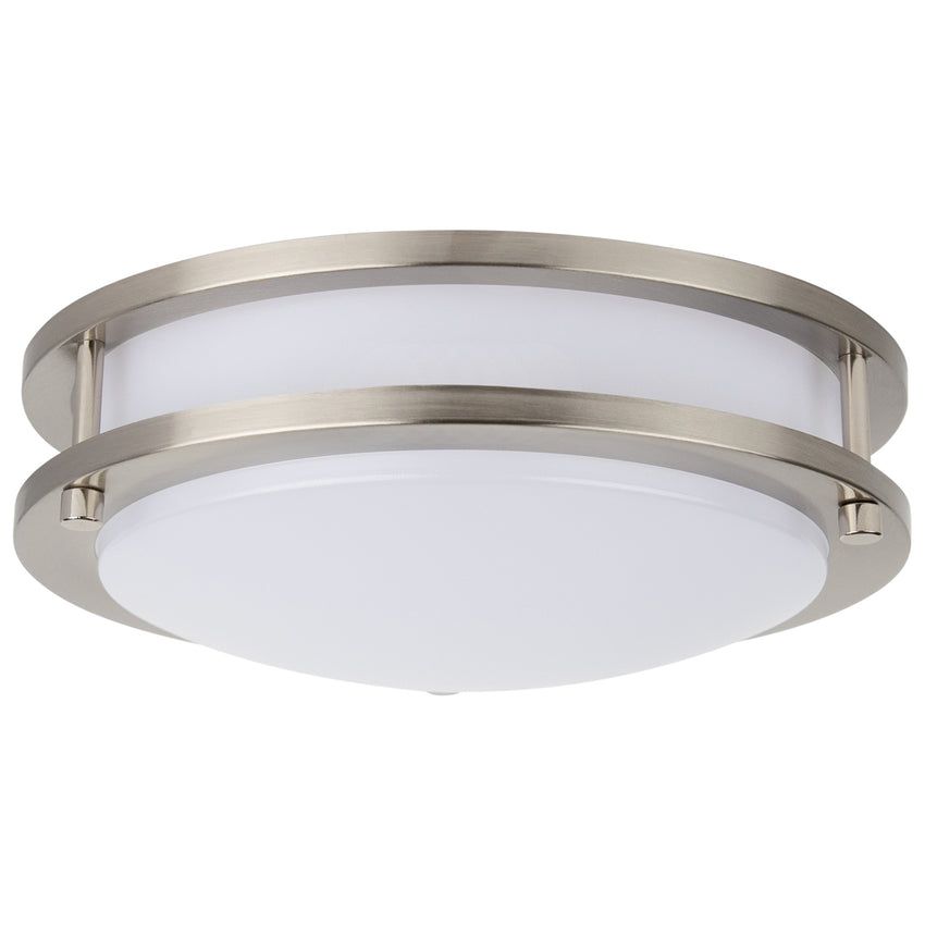 10" Surface Mounted Double Band Fixture, Brushed Nickel Finish CCT Selectable