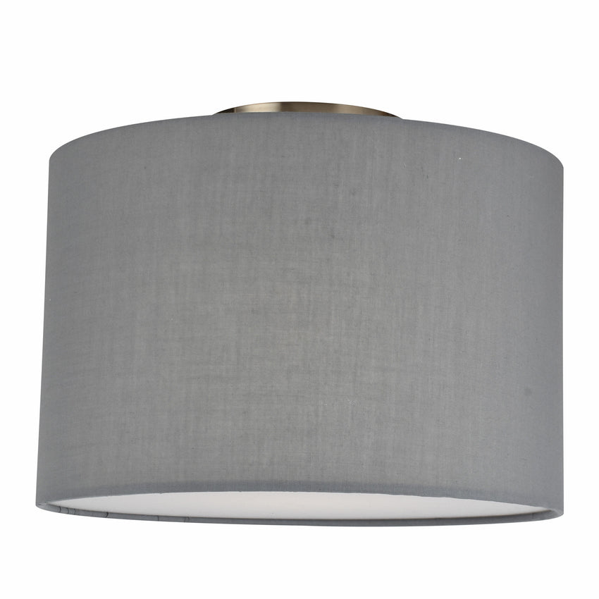 1 Light, Fabric Style, Ceiling Space Collection, Grey Finish